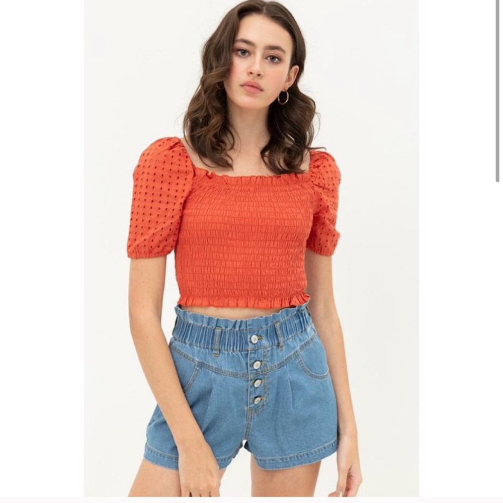 Puff Sleeve Crop Top